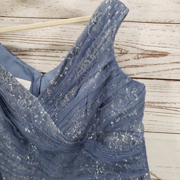 Dessy Collection Vivian Diamond Women's Tulle Lace Off Shoulder Dress Size 26 - Picture 8 of 14